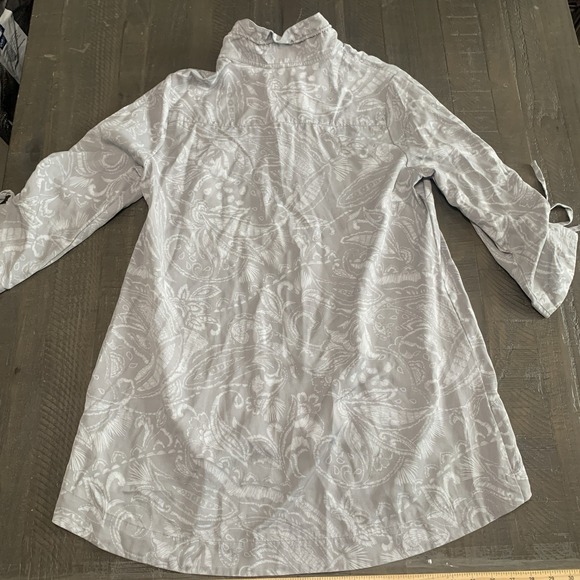 Soft Surroundings Button Paisley Tie 3/4 Sleeve Jacket Top Women's - Size L - Picture 2 of 9